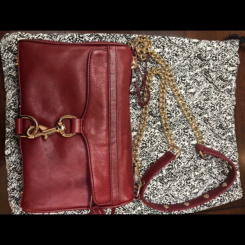 BEAUTIFUL crimson leather REBECCA Minkoff mini MAC